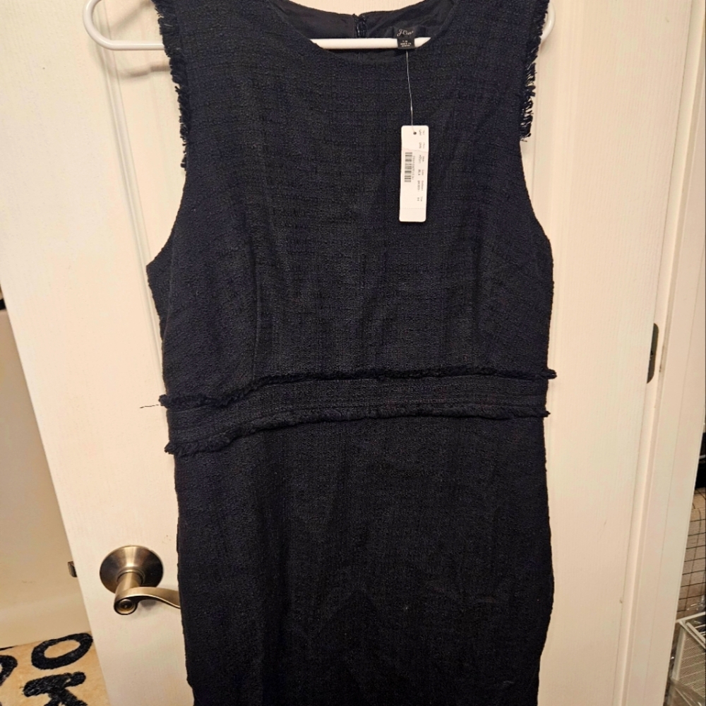 Black J. Crew Tweed Dress size 14